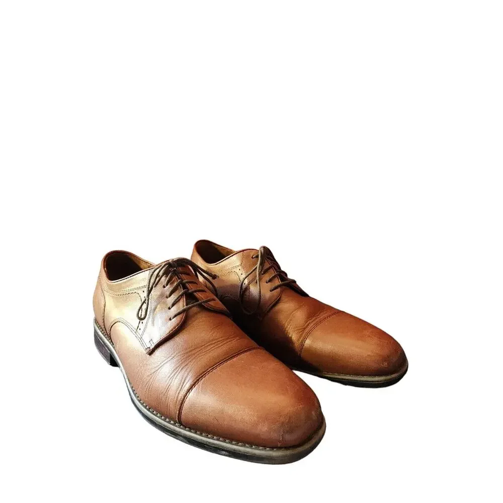 Johnston & Murphy Waterproof Brown Oxford Toe Cap Dress Shoes Size 12m